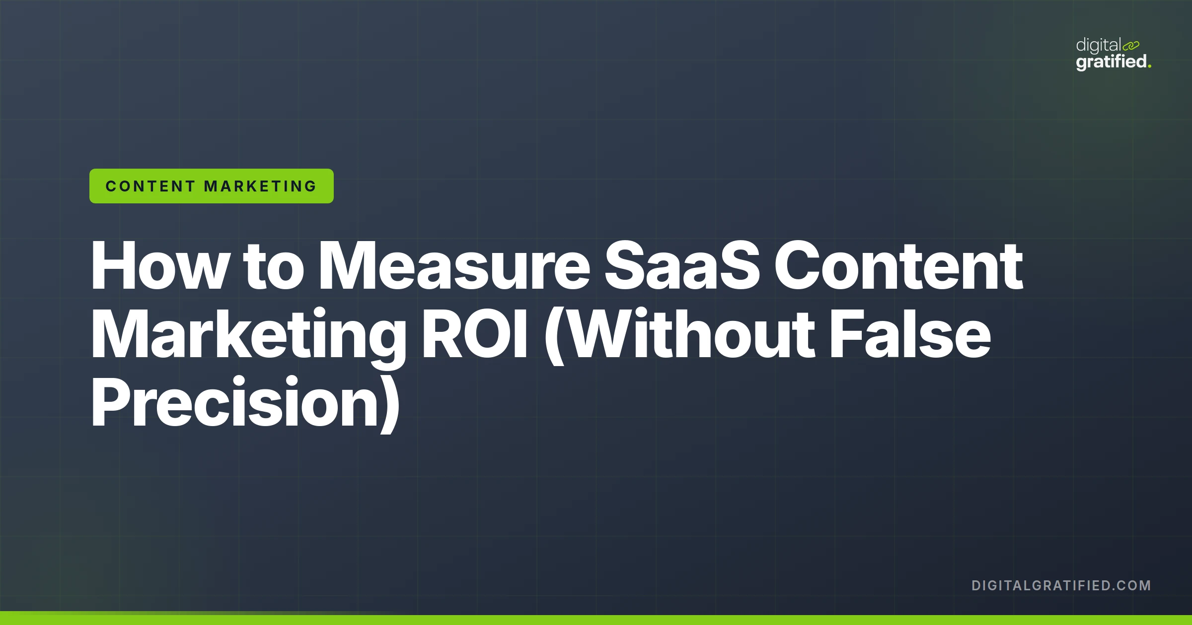 How to Measure SaaS Content Marketing ROI (Without False Precision)