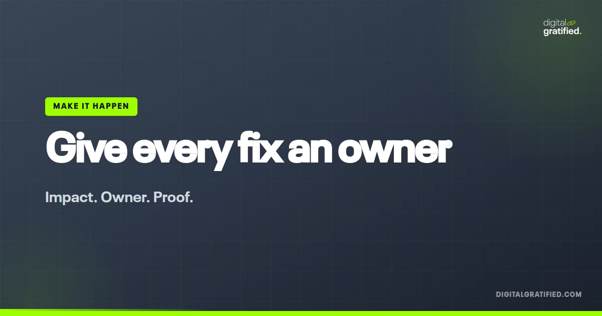 Give every SaaS SEO fix an owner and proof of impact.