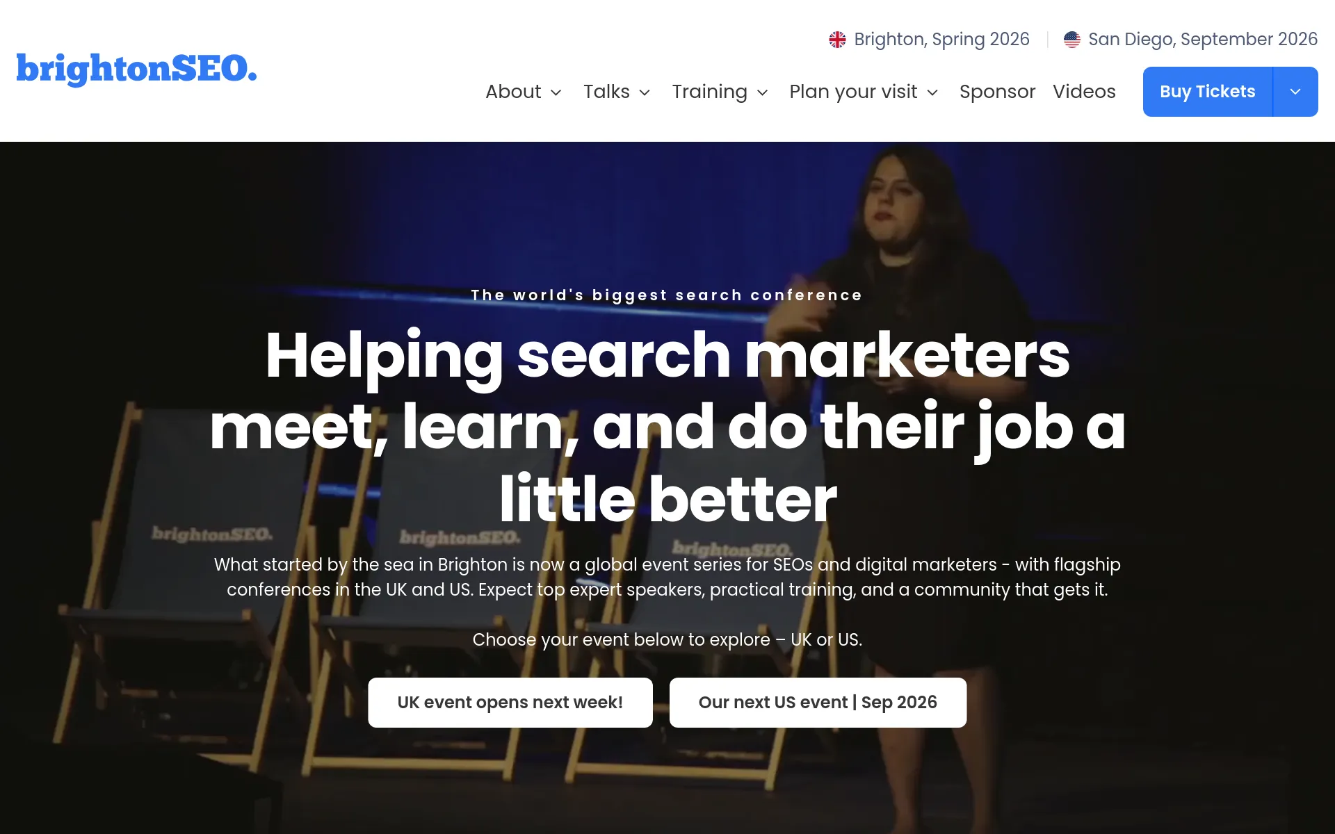 BrightonSEO conference homepage screenshot