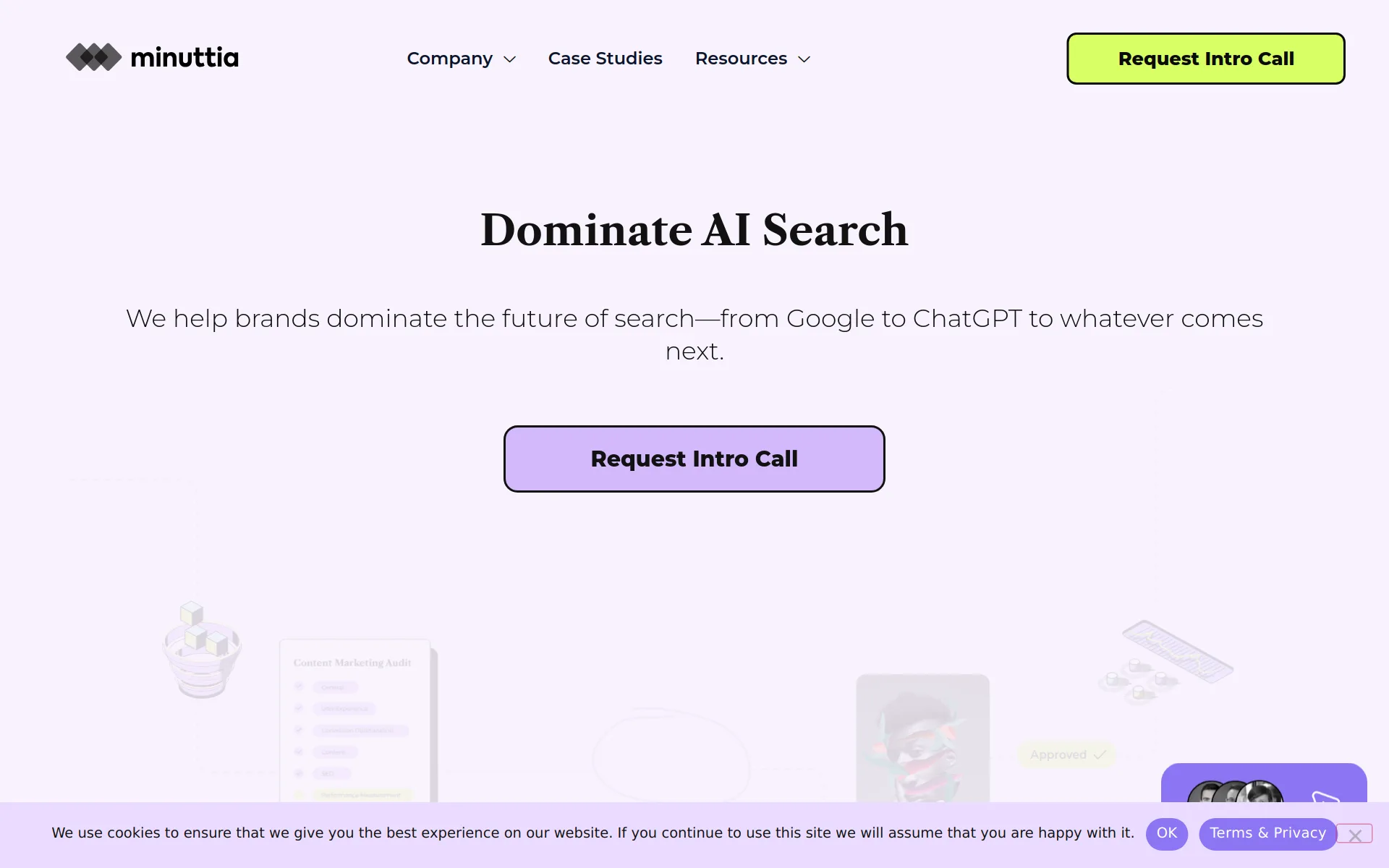 Minuttia homepage screenshot