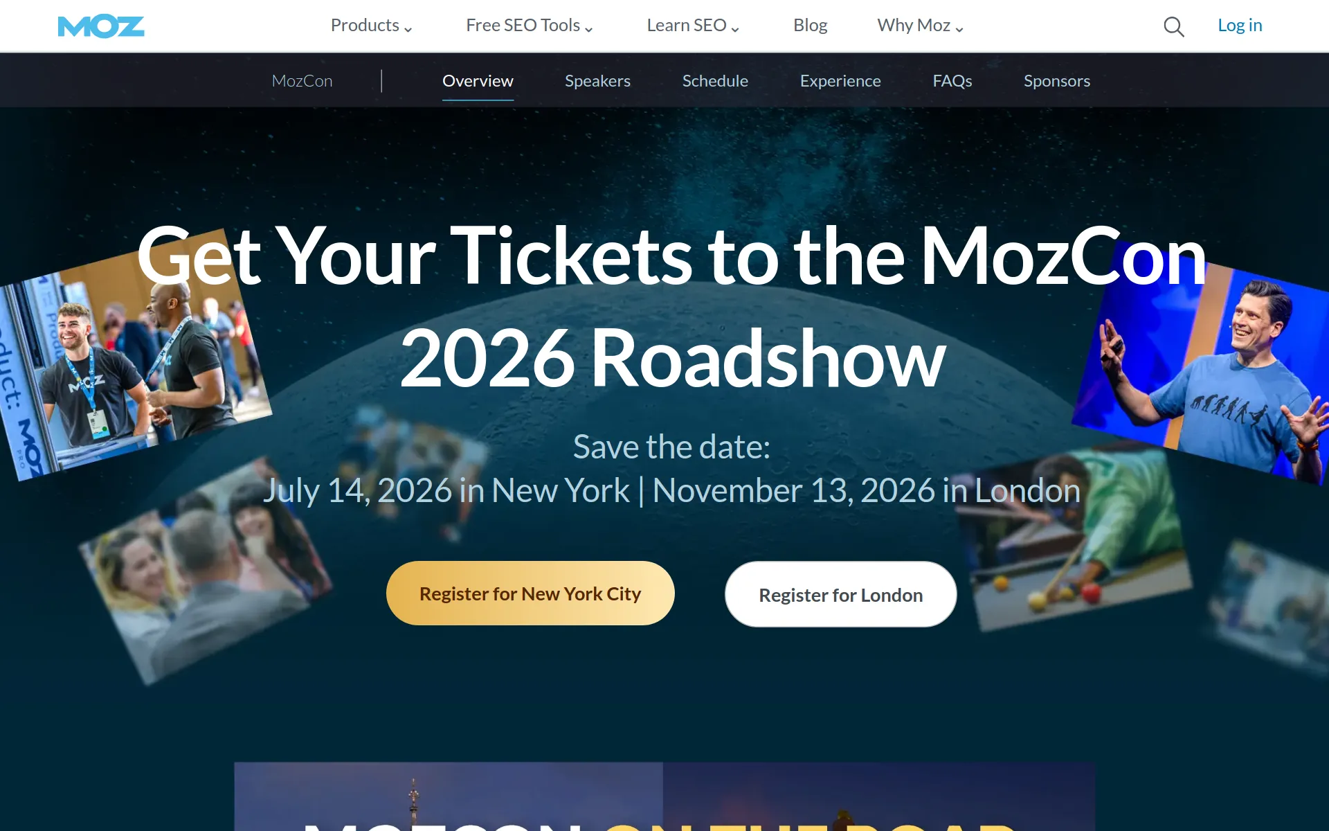 MozCon conference homepage screenshot