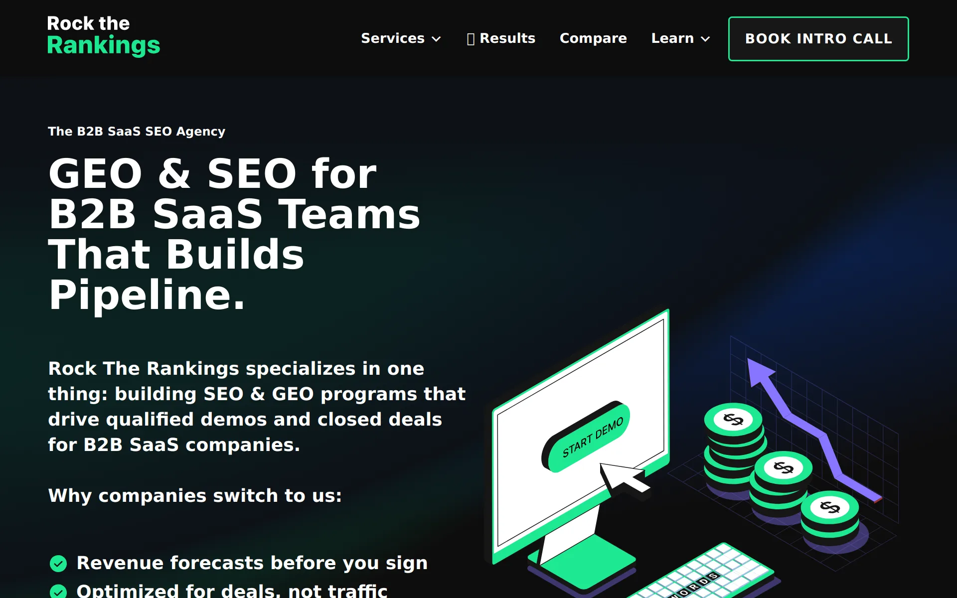 Rock The Rankings homepage screenshot