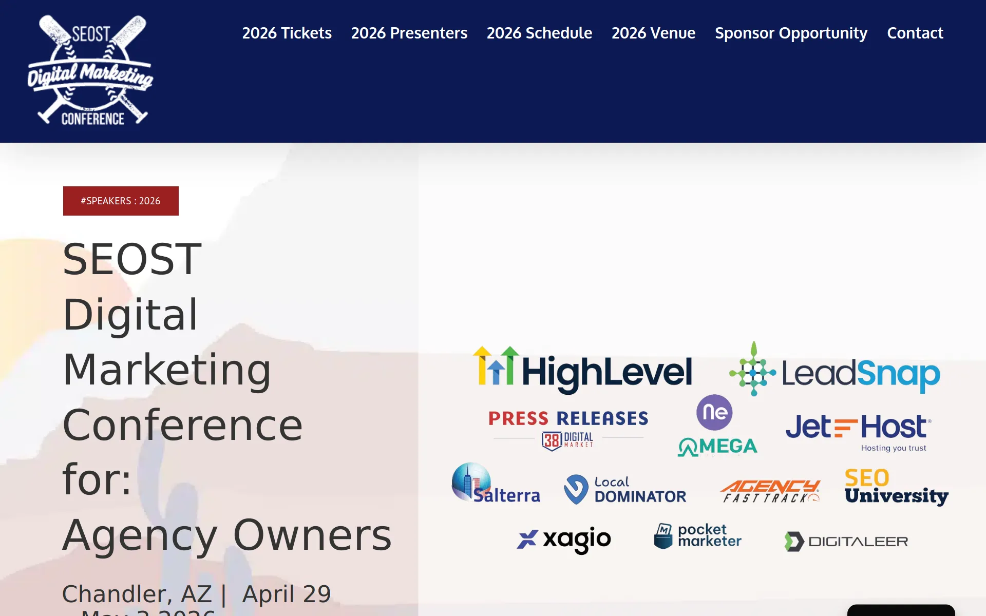 SEO Spring Training homepage screenshot