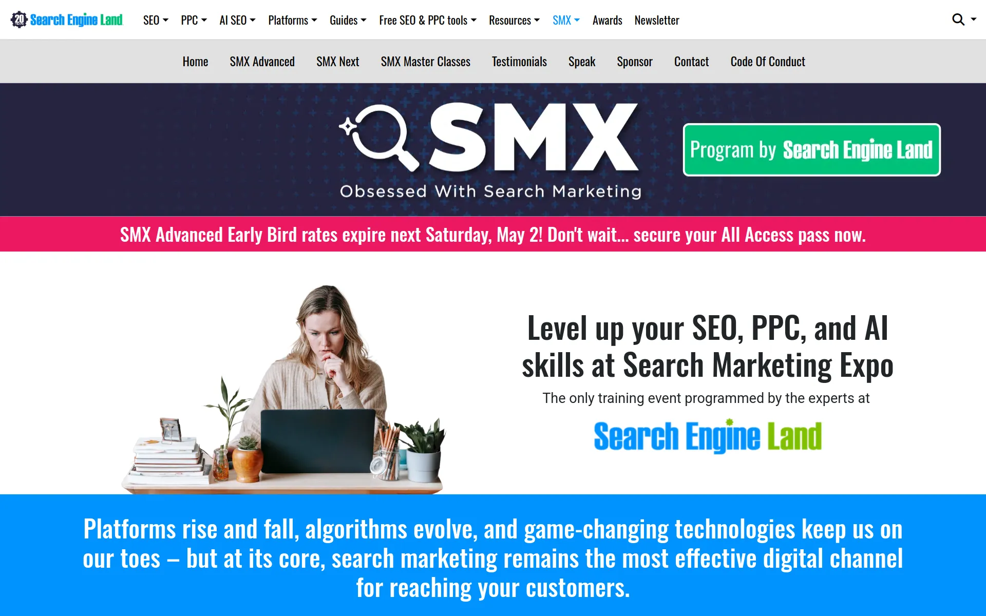 SMX Munich conference homepage screenshot