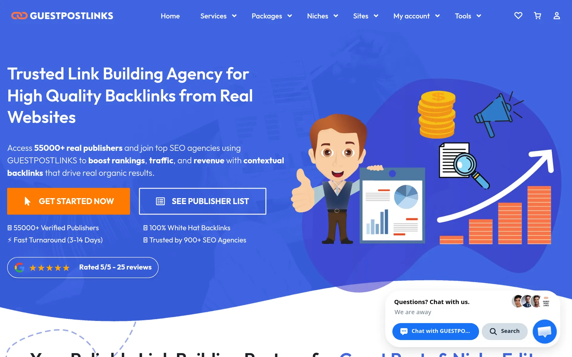 guestpostlinks link building marketplace homepage screenshot